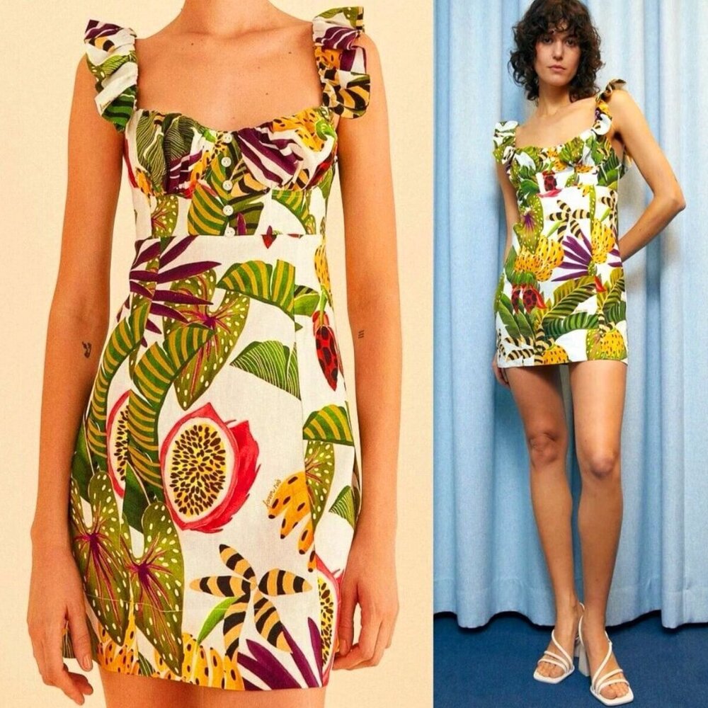 FARM RIO Striped Forest Mini Dress